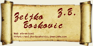 Željko Bošković vizit kartica